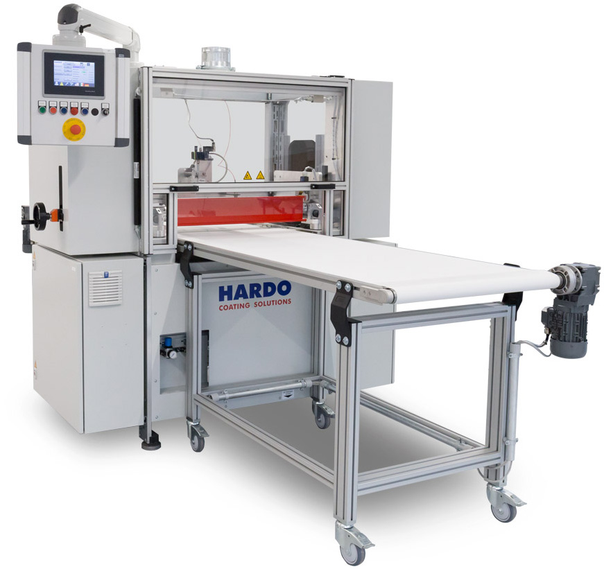 hardo-klassiker Der „HARDO-Klassiker“ zur Beschichtung einzelner Zuschnitte mit moderner Dosierwalzenauftragstechnik und optimierten Förderbändern.